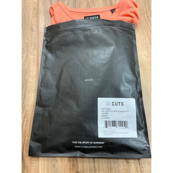 New Never Worn Men's CUTS AO Universal Curve-Hem Orange Tee Small - Picture 11 of 12